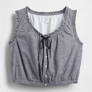 NWT GAP x DOEN Navy Gingham Crop Tank Top, Large, RARE SOLD OUT collection